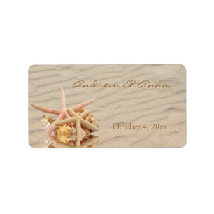 Starfish Sand Labels Adressaufkleber