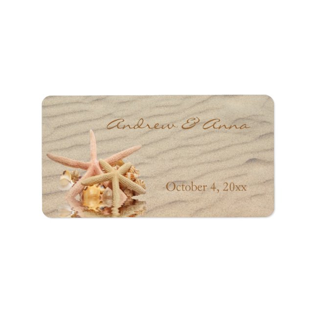 Starfish Sand Labels Adressaufkleber (Vorne)