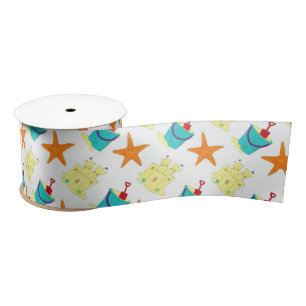 Starfish Sandcastle Pail Sommerurlaub Spaß Satinband
