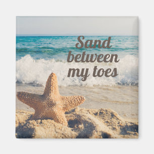 Starfish Sandy Beach Sand zwischen Zehen Magnet
