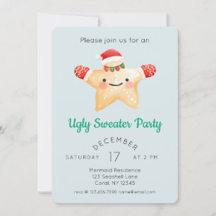 Starfish Santa Ugly Christmas Sweater Party Einladung