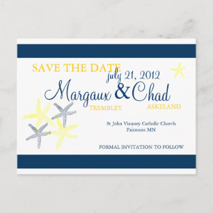 Starfish Save the Date Postkarte
