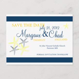 Starfish Save the Date Postkarte
