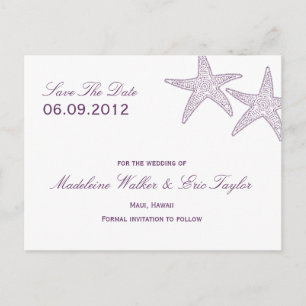 Starfish Save the Date Postkarte - Lila