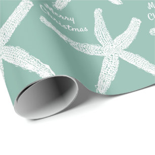Starfish Sea Green Beach Frohe Weihnachten Trendy Geschenkpapier