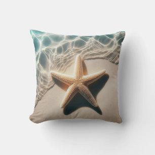 Starfish Seashell Beige tropischer Strand Ozean Kissen