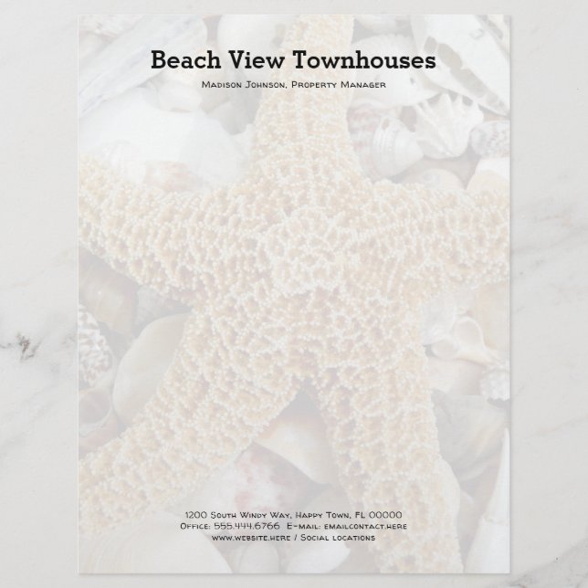 Starfish Seashells Beach Office - Briefpapier (Vorderseite)