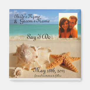 Starfish&Seashells Strand Save the Date pic-Magnet Magnet