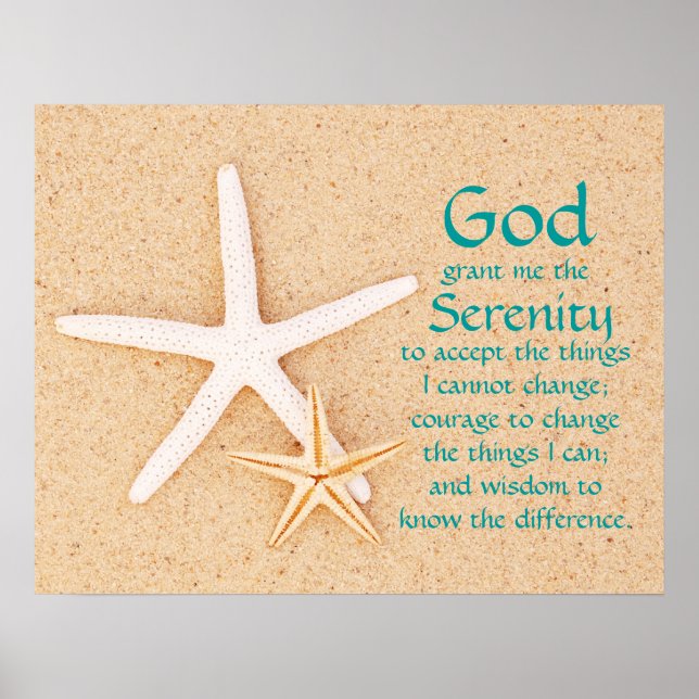 Starfish Serenity Prayer Poster (Vorne)