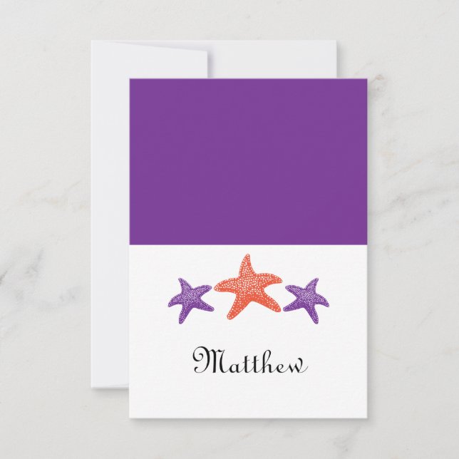 Starfish-Sitzplatz-Karte Einladung (Vorderseite)