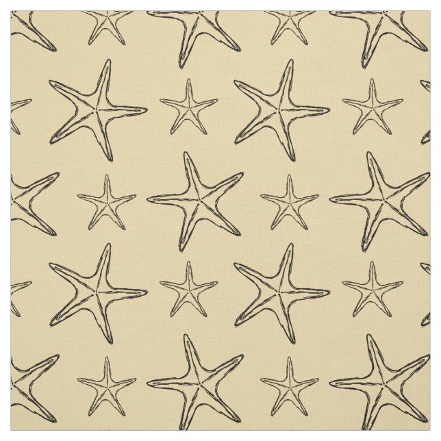 Starfish Sketch Zeichnend Muster Stoff (Muster)