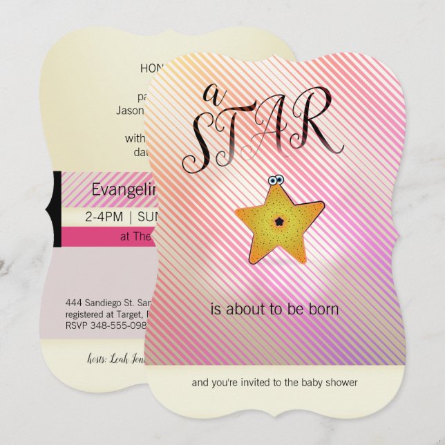 Starfish Star Baby Dusche Einladungen (Vorne/Hinten)