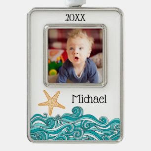 Starfish Story Adoption Personalisiertes Geschenk Rahmen-Ornament Silber