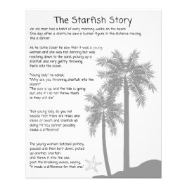 Starfish Story, Starfish Thrower, Starfish Gedicht Fotodruck