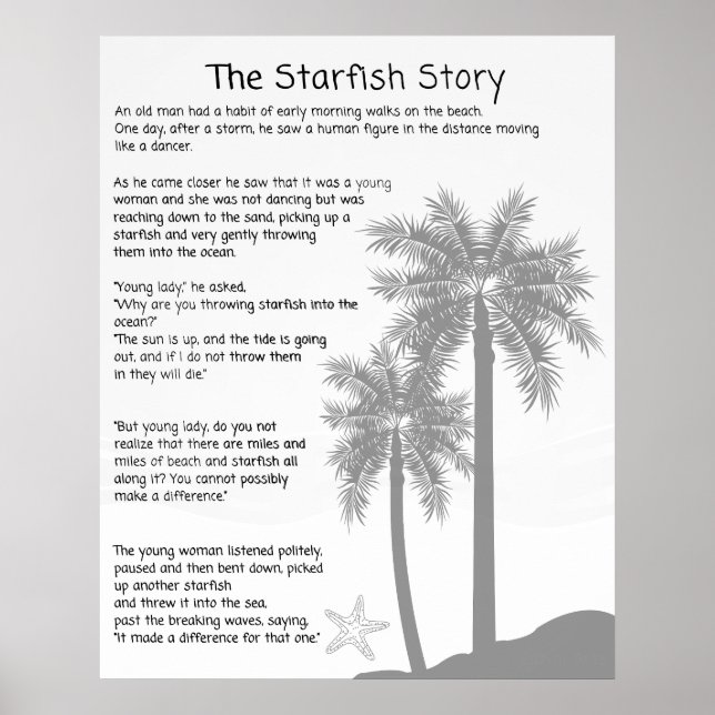 Starfish Story, Starfish Thrower, Starfish Gedicht Poster (Vorne)