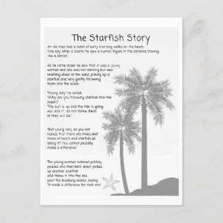 Starfish Story, Starfish Thrower, Starfish Gedicht Postkarte