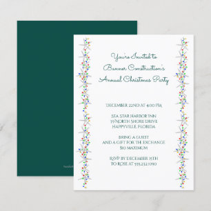 Starfish String of Lights Border Christmas Party Einladung