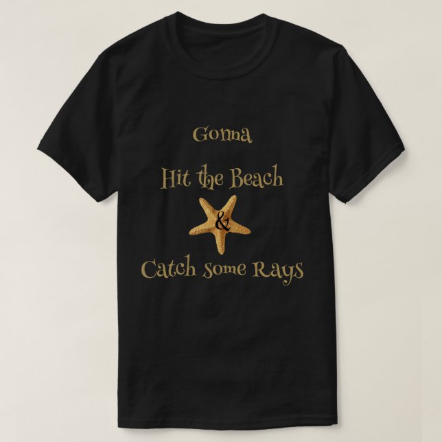 Starfish trifft den Strand und fischen Rays T- T-Shirt (Design vorne)