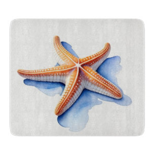 Starfish und Blaue Silhouette Schneidebrett