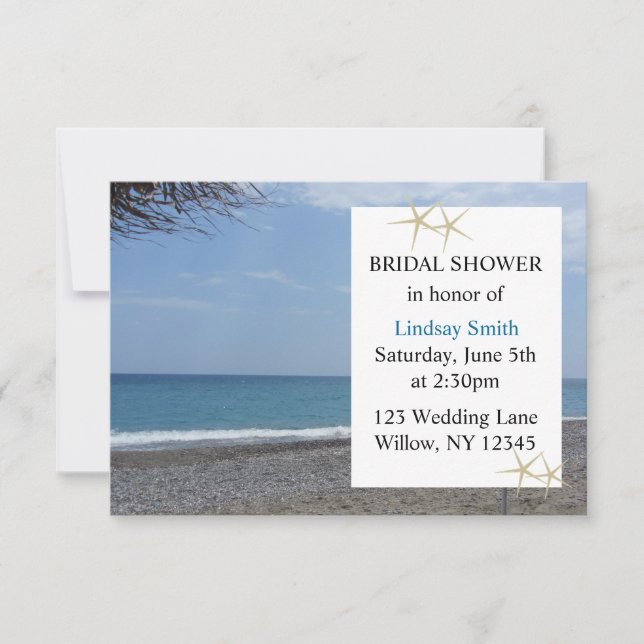 Starfish und Brautparty im Ozean Einladung (Vorderseite)