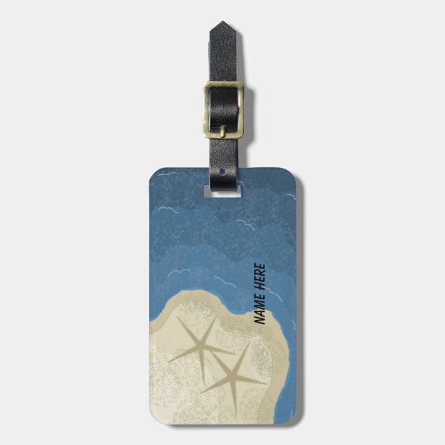 Starfish und ein blauer Ozean Gepäckanhänger (Vorderseite vertikal)
