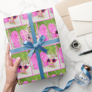 Starfish und Flip Flops im Sandstrand Geschenkpapier