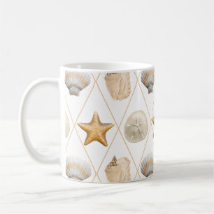 Starfish und Muscheln an der Küste Kaffeetasse