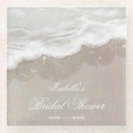 Starfish und Muscheln Tropical Beach Brautparty Glasuntersetzer