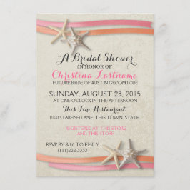 Starfish und Ribbon-Brautparty Einladung