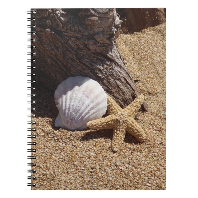 Starfish und Sand Spiral Foto Notebook Notizblock (Vorderseite)