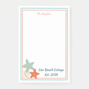 Starfish und Sea Muschel Post-it Klebezettel