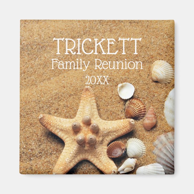 Starfish und Seashells Beach Family Wiedersehen Magnet (Vorne)