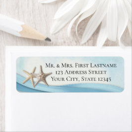 Starfish und Sky Blue Ribbon Label