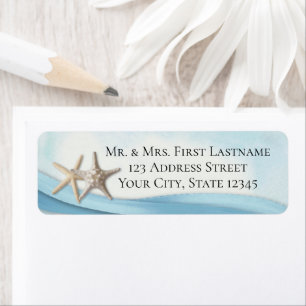 Starfish und Sky Blue Ribbon Label