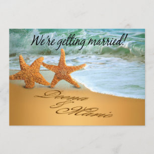 Starfish verbinden Save the Date Strand-Thema