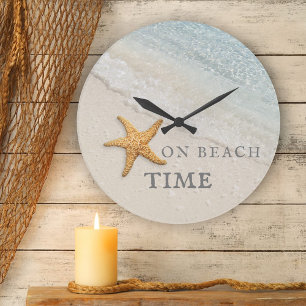 Starfish Waves Beach House Runde Wanduhr