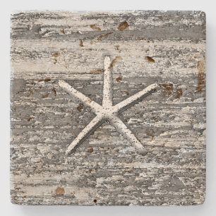 Starfish Weatherwood Rustic Nautic Steinuntersetzer