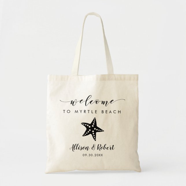 Starfish Wedding Welcome Bag for Beach Destination Tragetasche (Vorne)