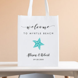 Starfish Wedding Welcome Bag for Beach Destination Wiederverwendbare Einkaufstasche