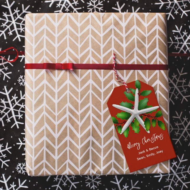 Starfish Weihnachts Rote Geschenktasten Geschenkanhänger (Von Creator hochgeladen)