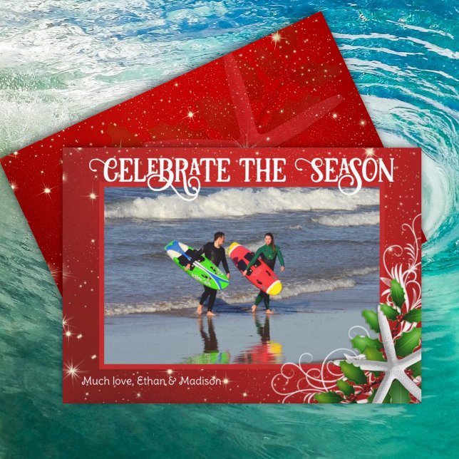 Starfish Weihnachtsblitz Sterne Fotokarte Einladung (Von Creator hochgeladen)