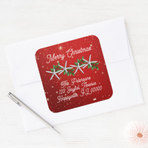 Starfish Weihnachtsfeiertage Umschlag Aufkleber