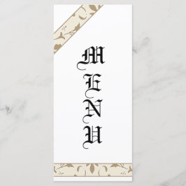 Starfish, Whitecap Gray, Damask Wedding Menu Menükarte