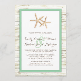 Starfish Whitewusch Wood Beach Hochzeit Einladung