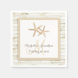 Starfish Whitewusch Wood Beach Hochzeit Napkin Serviette