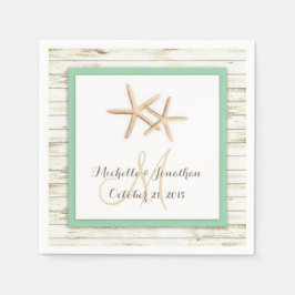 Starfish Whitewusch Wood Beach Hochzeit Napkin Serviette