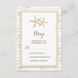 Starfish Whitewusch Wood Beach Hochzeit UAWG RSVP Karte