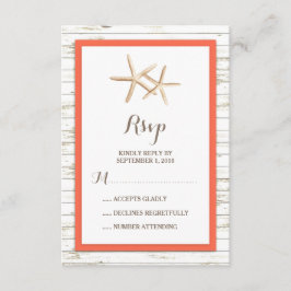 Starfish Whitewusch Wood Beach Hochzeit UAWG RSVP Karte
