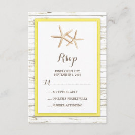 Starfish Whitewusch Wood Beach Hochzeit UAWG RSVP Karte