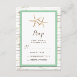 Starfish Whitewusch Wood Beach Hochzeit UAWG RSVP Karte